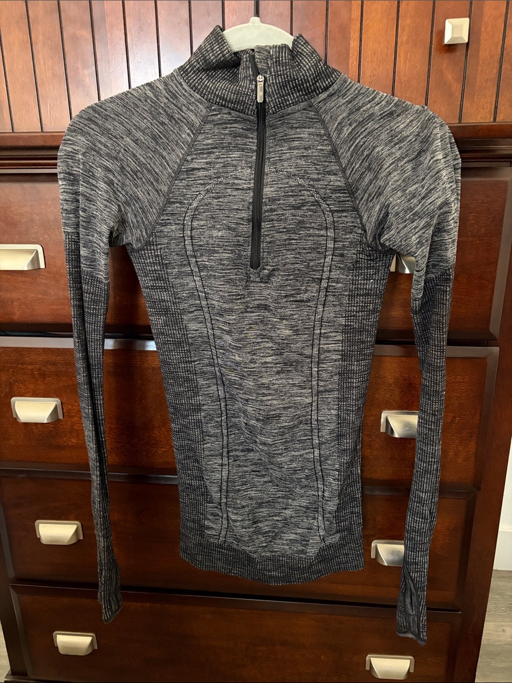 lululemon athletica Heather Charcoal Long-Sleeve Half-Zip Top